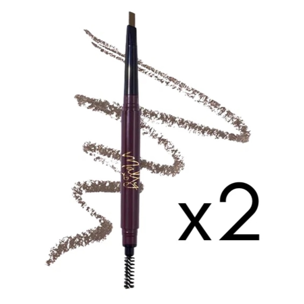 2x Mally Beauty Precision Eye Brow Pencil Duo - Brown